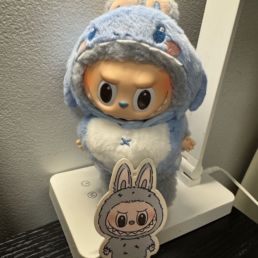 Authentic Sea Salt Coconut - Macaroon Labubu  Plush Doll in Shark outfit